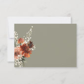 Grüne Hochzeit von Boho Rust & Neutral Fall Save The Date (Rückseite)