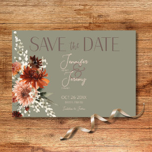 Grüne Hochzeit von Boho Rust & Neutral Fall Save The Date