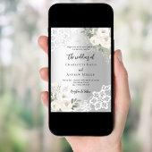 Grüne Hochzeit von Silberrosen Einladung