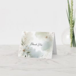 Grüne Hochzeit von weichfarbenem Wasserfarben Dankeskarte