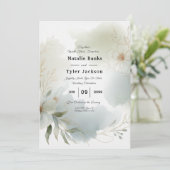 Grüne Hochzeit von weichfarbenem Wasserfarben Einladung (Stehend Vorderseite)