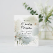 Grüne Hochzeit von weichfarbenem Wasserfarben Einladung (Stehend Vorderseite)