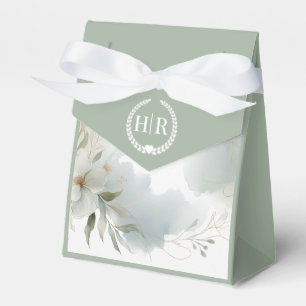 Grüne Hochzeit von weichfarbenem Wasserfarben Geschenkschachtel