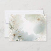 Grüne Hochzeit von weichfarbenem Wasserfarben RSVP Karte (Rückseite)