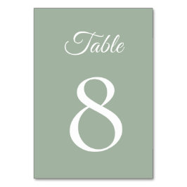 Grüne Hochzeit von weichfarbenem Wasserfarben Tischnummer