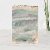 Grüne Hochzeit von weißem Gold, botanisch-blumenge Einladung (Rückseite)