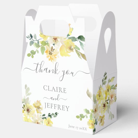 Grüne Hochzeit von zartem Gelbblütenblättern Geschenkschachtel (Geöffnet)