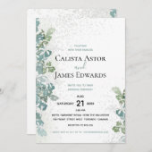 Grüne Hochzeit Weißer Garten Einladung (Vorne/Hinten)