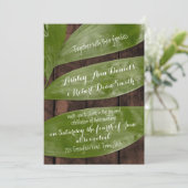 Grüne Hochzeit Zeitgenössisch lädt Braut & Bräutig Einladung (Stehend Vorderseite)