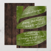 Grüne Hochzeit Zeitgenössisch lädt Braut & Bräutig Einladung (Vorne/Hinten)