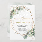 Grüne Hochzeit zum 50. Jubiläum Einladung (Vorne/Hinten)