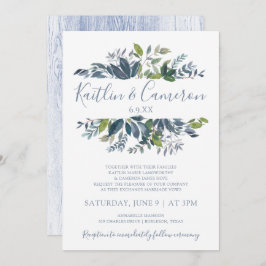 Grüne Hochzeiten - Dusty Blue & Green Einladung