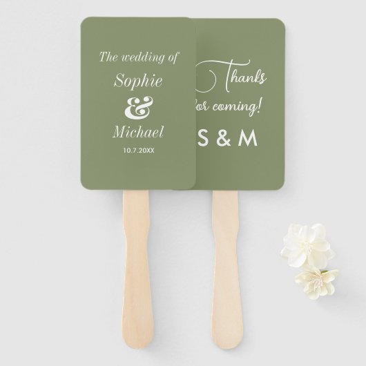 Grüne Hochzeitfeier Fans Fächer (Vorne und Hinten)