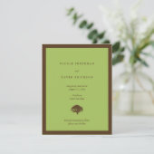 Grüne Hochzeitsankündigung Eichenbaum Save the Dat Einladung (Stehend Vorderseite)