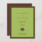 Grüne Hochzeitsankündigung Eichenbaum Save the Dat Einladung (Vorne/Hinten)