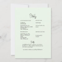 Grüne Hochzeitsdetails