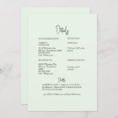 Grüne Hochzeitsdetails Einladung (Vorne/Hinten)