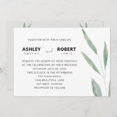 Grüne Hochzeitseinladung, botanisch Einladung (Vorne/Hinten)