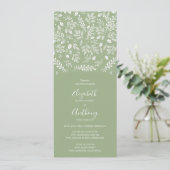 Grüne Hochzeitseinladung zum Botanischen Alltag Einladung (Stehend Vorderseite)