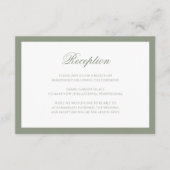 Grüne Hochzeitsempfang Begleitkarte (Vorderseite)