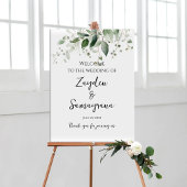 Grüne Hochzeitsempfang Zeichen elegante Kalligraph Poster