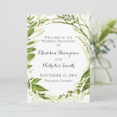 Grüne Hochzeitsempfangsprogramme, rustikale Vegeta Programm (Stehend Vorderseite)