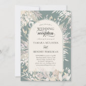 Grüne Hochzeitsempfehlung des Botanischen Gerahmt  Einladung (Vorderseite)