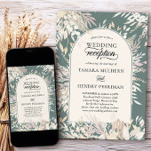 Grüne Hochzeitsempfehlung des Botanischen Gerahmt  Einladung