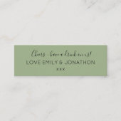 Grüne Hochzeitsempfehlung Mini Visitenkarte (Vorderseite)