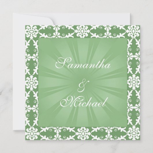 Grüne Hochzeitserklärung Einladung (Vorderseite)