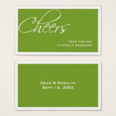 Grüne Hochzeitsfeier feierliches Sondergetränk Tic (Vorne & Hinten)