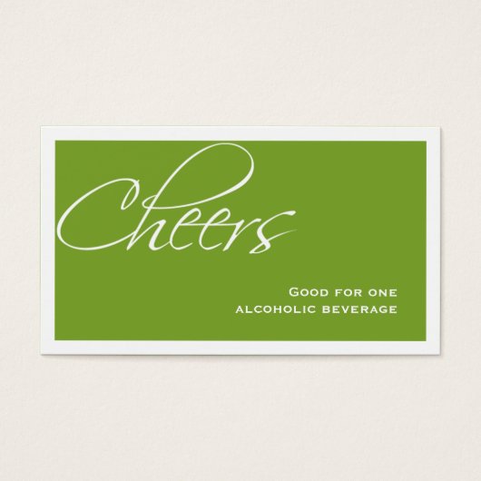 Grüne Hochzeitsfeier feierliches Sondergetränk Tic (Vorderseite)
