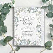 Grüne Hochzeitsfeier Probe Abendessen im Aquarells Einladung