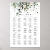 Grüne Hochzeitskarte alphabetisch Poster (Vorne)