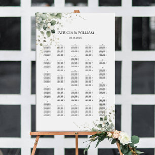 Grüne Hochzeitskarte alphabetisch Poster