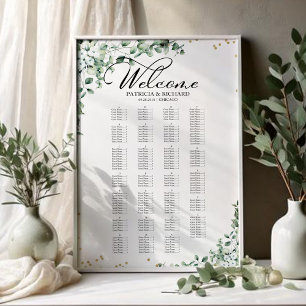 Grüne Hochzeitskarte Alphabetische Ordnung Poster