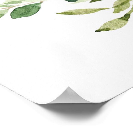 Grüne Hochzeitskarten und Geschenke Party Poster (Ecke)