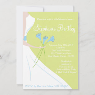 Grüne Hochzeitskleid Brautdusche Einladung