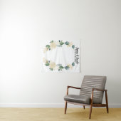 Grüne Hochzeitskulisse, Empfang Foto Stand Wandteppich (Beispiel (Horizontal))