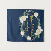 Grüne Hochzeitskulisse, Empfang Foto Stand Wandteppich (Vorderseite (Horizontal))