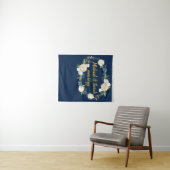 Grüne Hochzeitskulisse, Empfang Foto Stand Wandteppich (Beispiel (Horizontal))