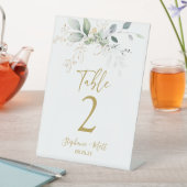 Grüne Hochzeitsmarke Tischnummer Podest Sockelschild (In Situ)