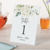 Grüne Hochzeitsmarke Tischnummer Podest Sockelschild (In Situ)