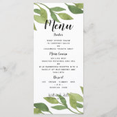 Grüne Hochzeitsmenü Land TEMPLATE Menükarte (Rückseite)
