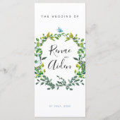 Grüne Hochzeitsmenü, Wald Menükarte (Rückseite)