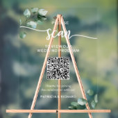Grüne Hochzeitsprogramm QR-Code Acrylschild (Neutral)