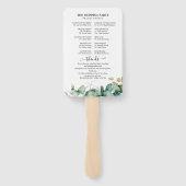 Grüne Hochzeitsprogramm Wasserfarbe Eukalyptus Fächer (Rückseite)