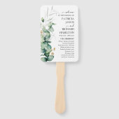 Grüne Hochzeitsprogramm Wasserfarbe Eukalyptus Fächer (Vorderseite)