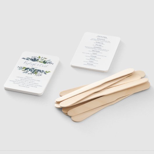 Grüne Hochzeitsprogramme | Dusty Blue Fächer (Non-assembled)