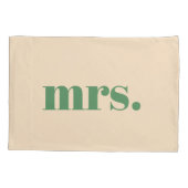 Grüne Hochzeitsretro modern mr und mrs Kissenbezug (Rückseite)